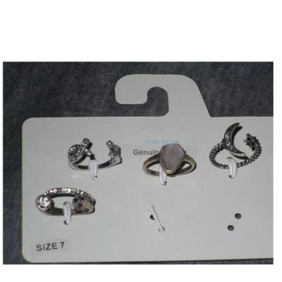 New Lot 6 PC Maurices Necklace Ring Moon Star Rhinestone X Size 7 Arrowhead Torq - Picture 3 of 12